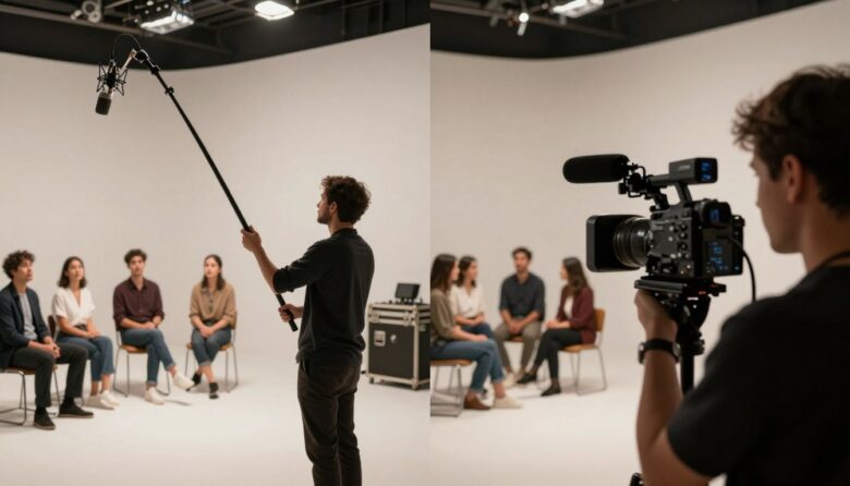 boom pole vs on-camera